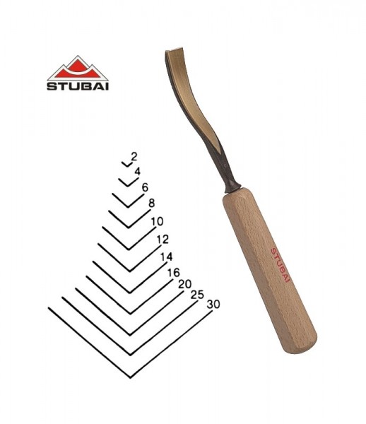 Stubai Standard - sweep 45 - long bent v-tool 100° - sharpened