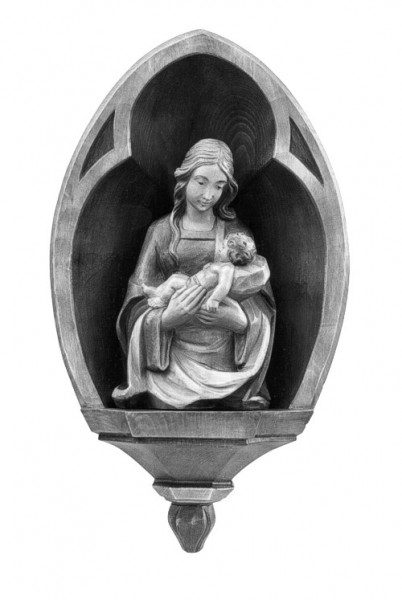 Niche - fitting the Bust of Madonna with child