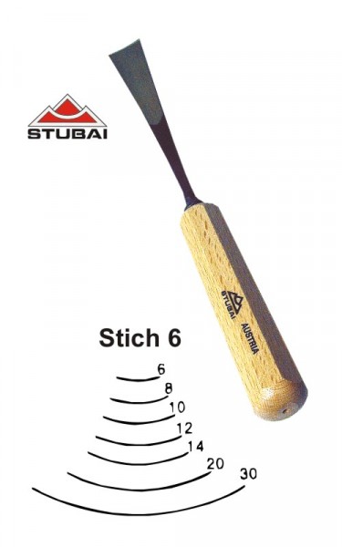 Stubai Standard - fishtail tool - sweep 6 - presharpened