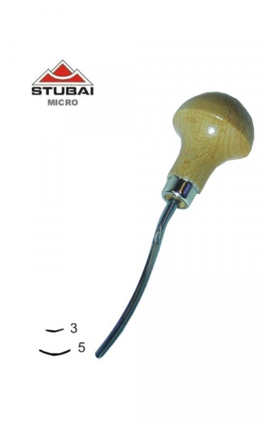 Stubai Micro Schnitzeisen Stich 7 - längsgekröpfte Form