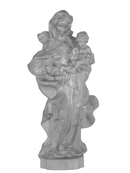 Madonna with child and pigeon, baroque style