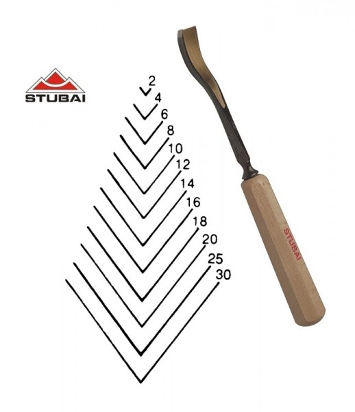 Stubai Standard - sweep 39 - short bent v-tool 75° - sharpened