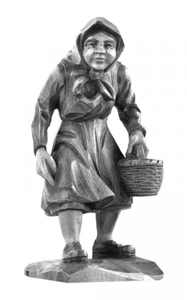 Old farmers wife with basket