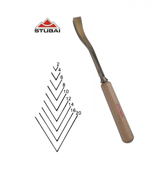Stubai Standard - sweep 41 - short bent v-tool 60° - sharpened