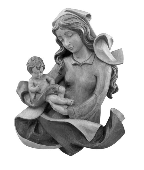 Madonna with child in relief, baroque style