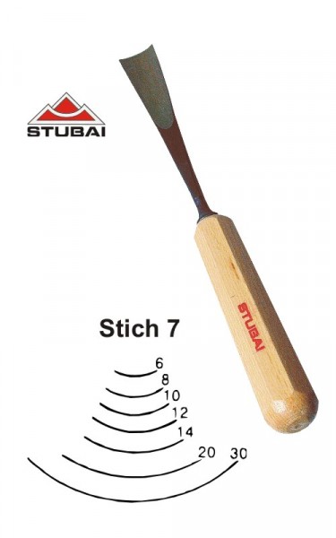 Stubai Standard - fishtail tool - sweep 7 - sharpened