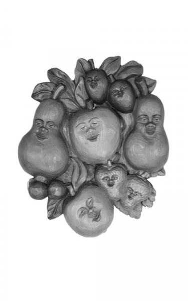 Plate of Fruits in relief